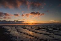 Beautiful sunset on the beach in Renesse (Zeeland)