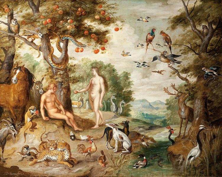 Die Versuchung des Adam, Jan Breughel, el Joven von Meisterhafte Meister