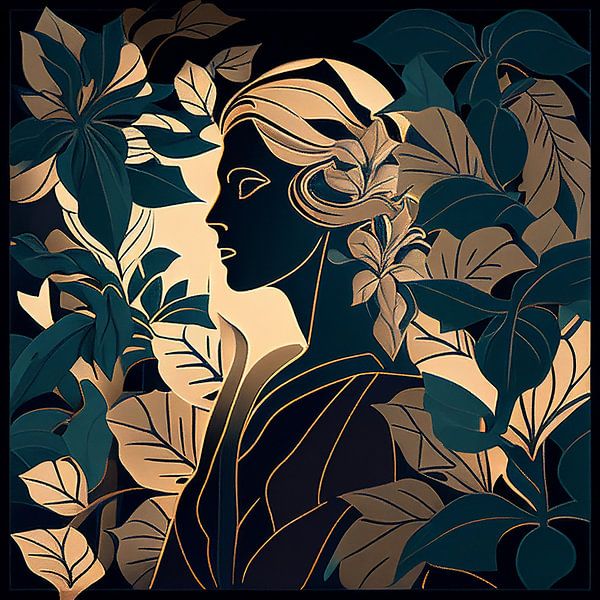 Art Deco Linienfrau von Bianca ter Riet
