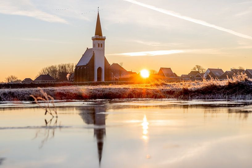Texel - Den Hoorn - church in winter by Herwin Jan Steehouwer
