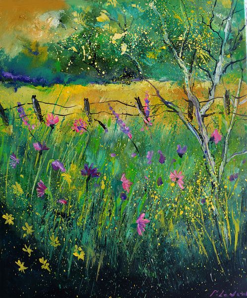Pink wild flowers by pol ledent