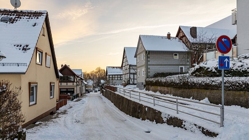 Herleshausen Maisons à colombages en hiver par Roland Brack