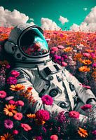 Astronaut in a Field of Flowers