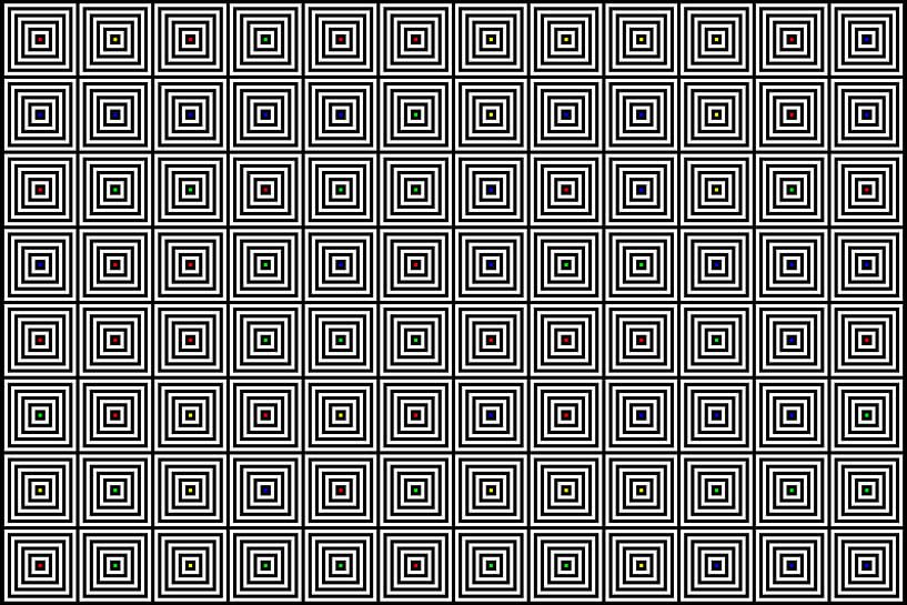 Nested | Center | 12x08 | N=06 | Random #01 | RGBY by Gerhard Haberern