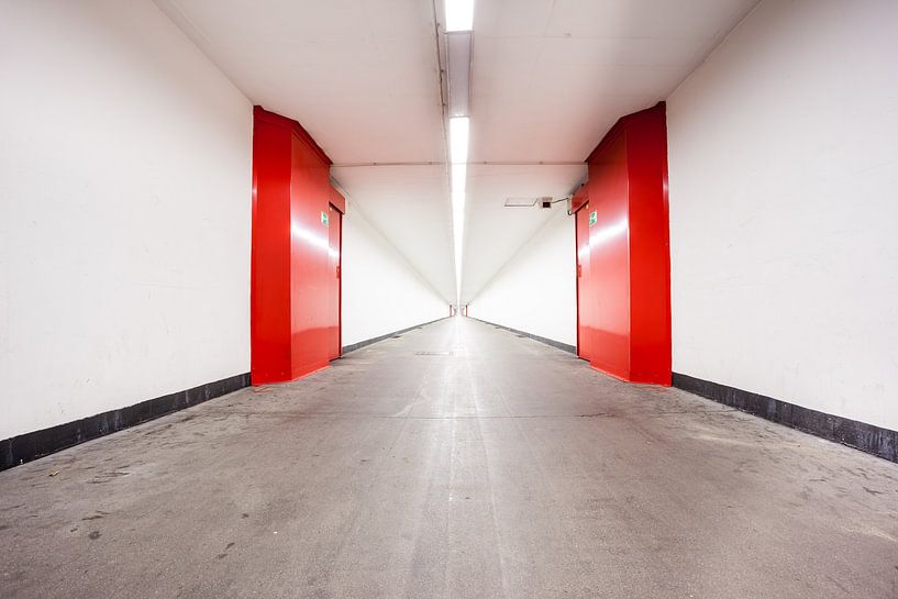 The Sint-Annatunnel is a pedestrian and bicycle tunnel by Marcel Derweduwen