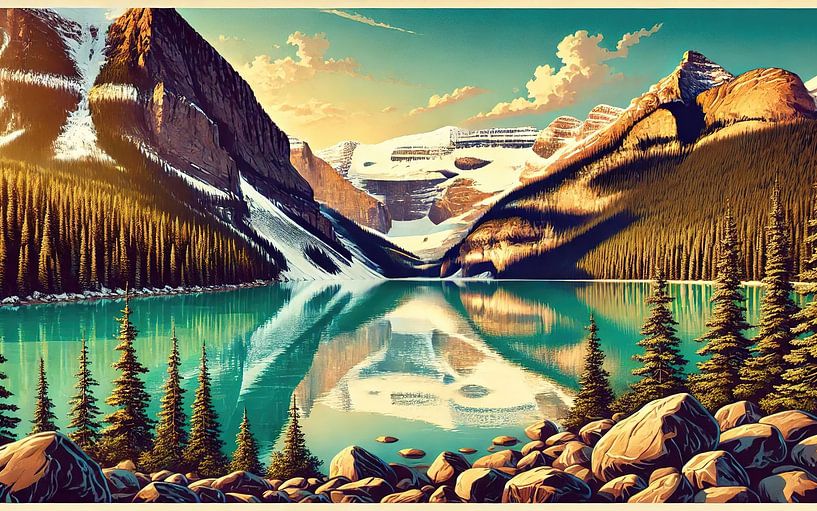 Vintage Lake Louise Poster, Kanada von Chromatic Fusion Studio