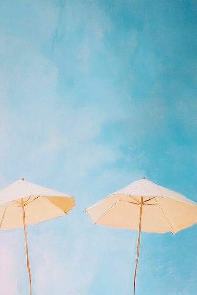 Sonnenschirme im blauen Himmel von Poster Art Shop