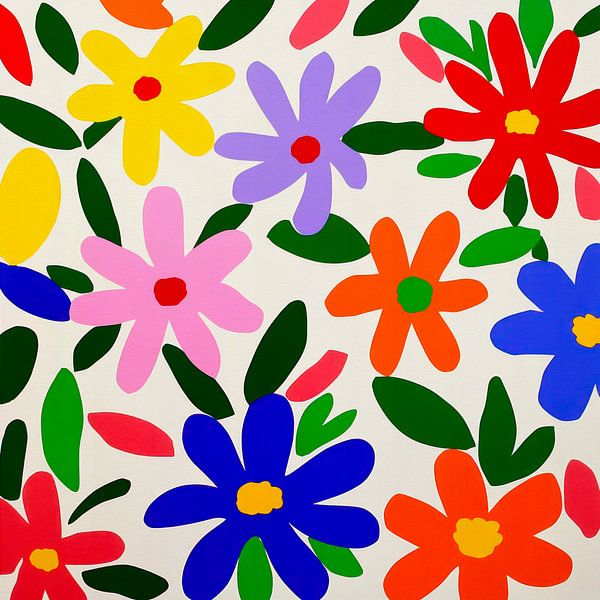 Motifs colorés de fleurs de Matisse par Floral Abstractions