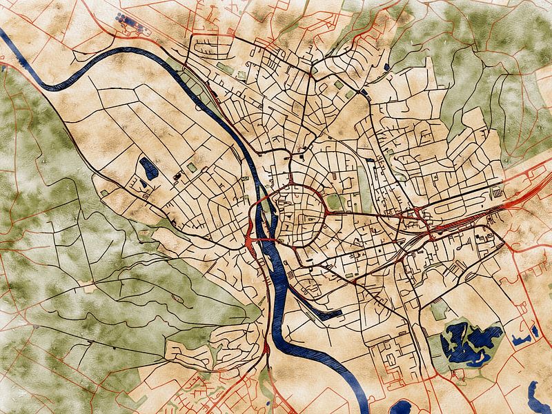 Carte de Hameln avec le style 'Serene Summer' par Maporia