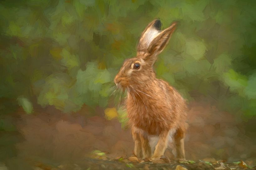 Hare in the forest (painting appearance) by Francis Dost