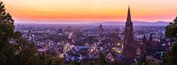 Freiburg im Breisgau bei Nacht XXL-Panorama der Skyline