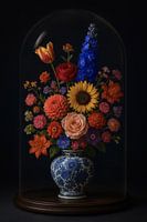 Splashes of colour under glass