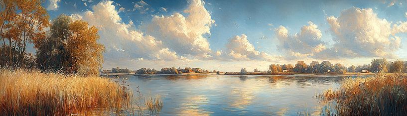 Niederländische Landschaft von Abstraktes Gemälde