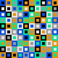 200 Quadrate (grün, blau, orange))