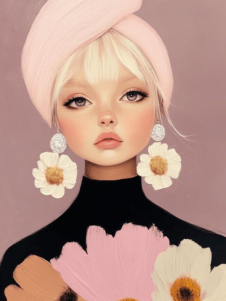 Fashionista avec de grandes boucles d'oreilles par Carla Van Iersel