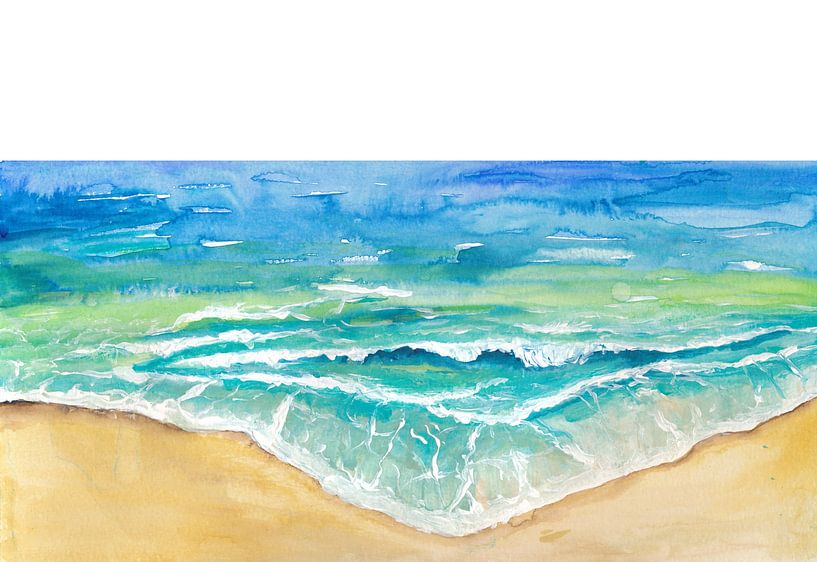 Vagues de la mer tropicale et plage de sable par Markus Bleichner