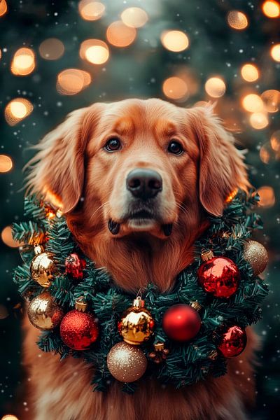 Chien de Noël par Poster Art Shop