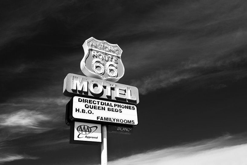 Route 66 in Zwart-Wit in Seligman, Arizona van Henk Meijer Photography