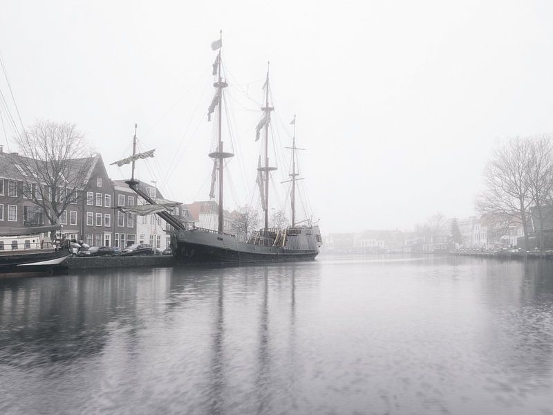 Haarlem: Tallship the Soeverijn in fog. by OK-ART