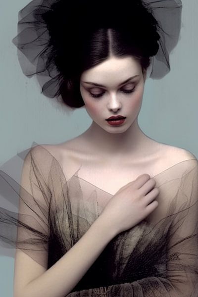 Portrait moderne &quot;tulle noir&quot; par Carla Van Iersel