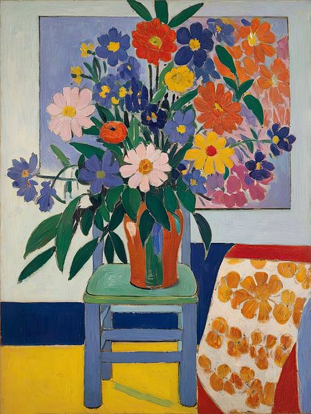 Flowers In A Vase Style Henri Matisse by TOAN TRAN