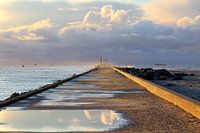 In het gouden uurtje op de pier