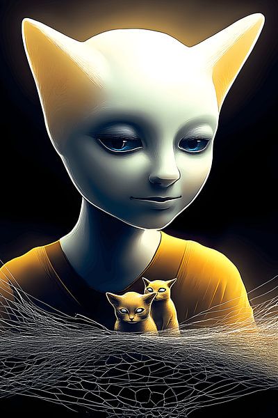 Katzenhafte Wächter des Netzes (1/2) von Vythryd Arts