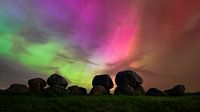 Aurores boréales au-dessus de Hunebed D15 à Loon.