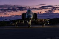 Front view of F-4 Phantom during 'blue hour'