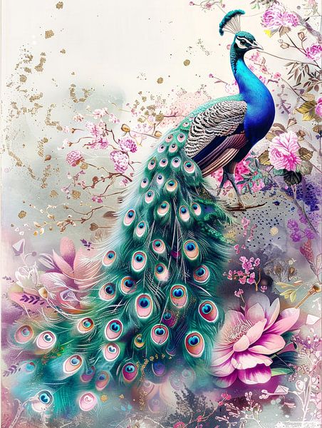 Splendeur colorée : paon abstrait par Your unique art