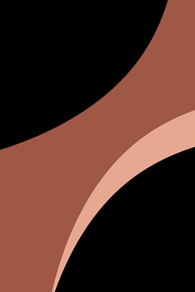 Moderne abstracte boho vormen in roze, terra, zwart nr. 7 van Dina Dankers