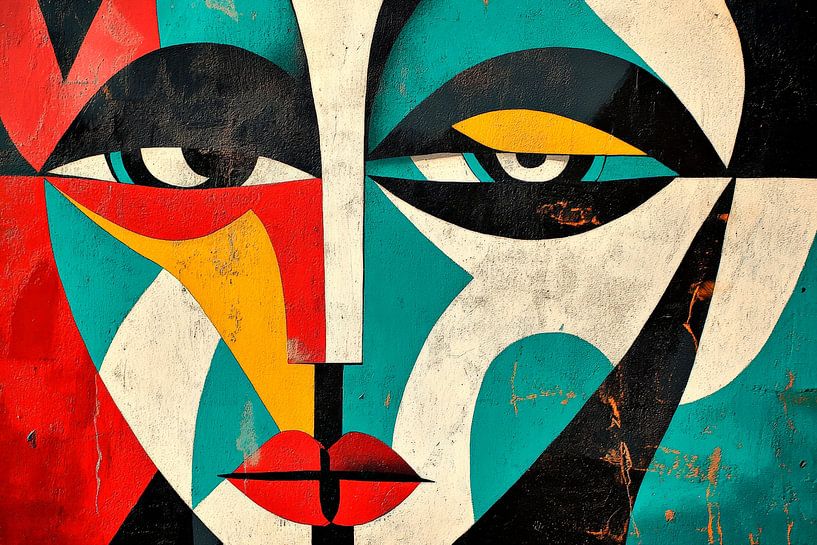 Âme colorée - portrait abstrait par Poster Art Shop