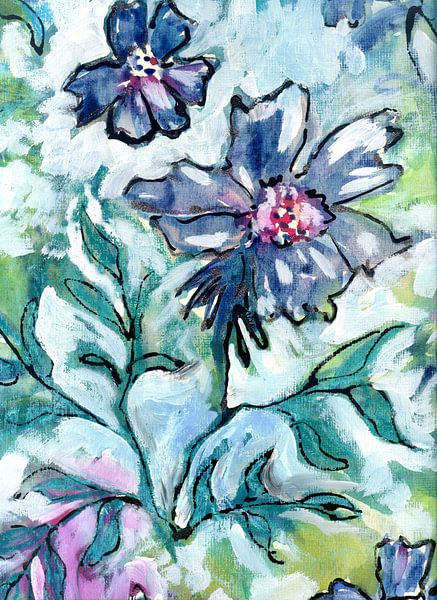 Fleurs et feuilles - Pastel 1 par Claudia Gründler