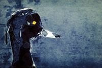 Oeuvre d'art abstraite d'un canard souchet