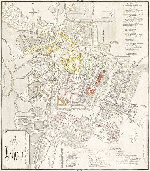 Leipzig, carte 1832 par Atelier Liesjes