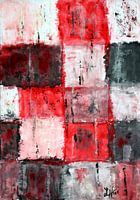Composition Squares en rouge, noir et blanc