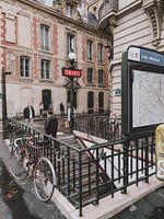 The well-known metro steps in Paris.