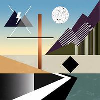 Geometric Horizon – Abstract Landscape Composition