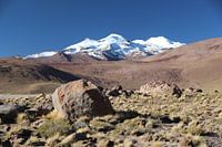 Altiplano Bolivien mit Blick auf die Gipfel der Anden