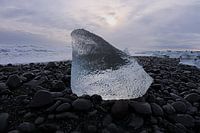 Block of ice on the beach of Iceland