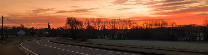 Landscape with the town church by Marcel Derweduwen