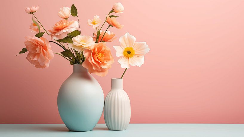 Vase mit Blumen in Pastellfarben Stillleben Kund Design von Animaflora PicsStock