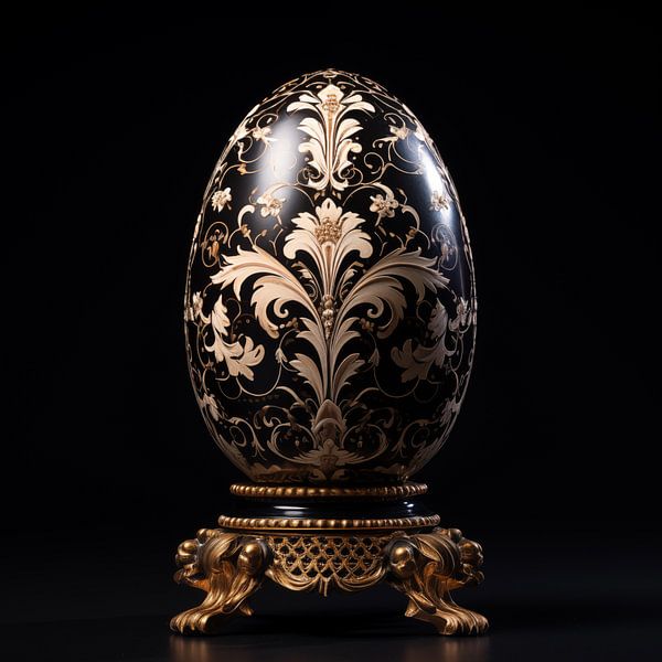 Fabergé egg gold/black/white high contrast by TheXclusive Art