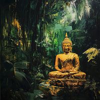 Goldener Buddha im Dschungel