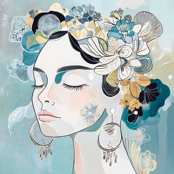 Splendeur des fleurs dans un doux rêve par Poster Art Shop