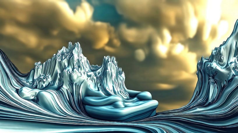 Surreale metallische Berge von Frank Heinz