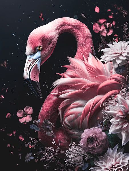 Flamingo Fantasy - Blumenfest von Eva Lee