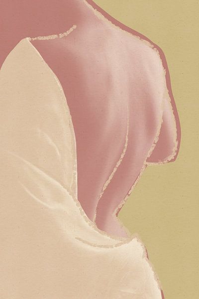 Wild Wonder - The bather II, female nude in line drawing by MadameRuiz