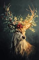 Deer dressed in Christmas spirit