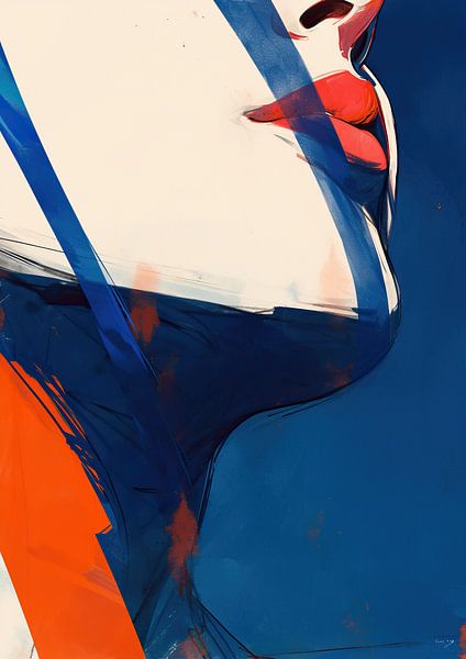 Modern abstract portret van ARTEO Schilderijen